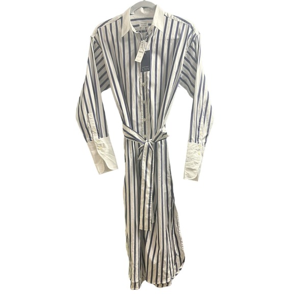 J.Crew x Marie Marot tie-waist shirtdress in Thomas Mason cotton poplin NWT S 00 - Picture 2 of 10